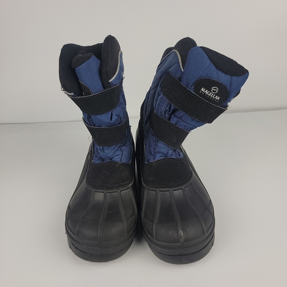 Magellan Outdoors Boys Snow Boots Navy Blue Black Thinsulate Size 4 WMFFS4019